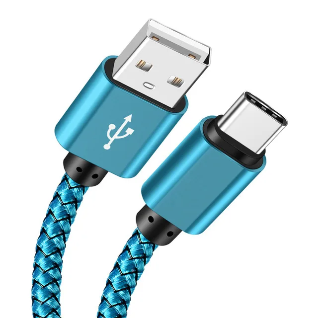 0,25 м/1 м Шнур usb type C кабель для передачи данных 2A быстрое зарядное устройство для samsung galaxy A80 A60 A40 A20 Tab A 8() Tab A 10,1 htc 10 U11 life - Цвет: Синий