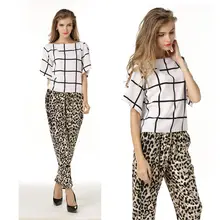 2016 Summer New Loose Plus Size Chiffon Shirt Collar Shirt White Plaid Shirt Simple Fashion Women