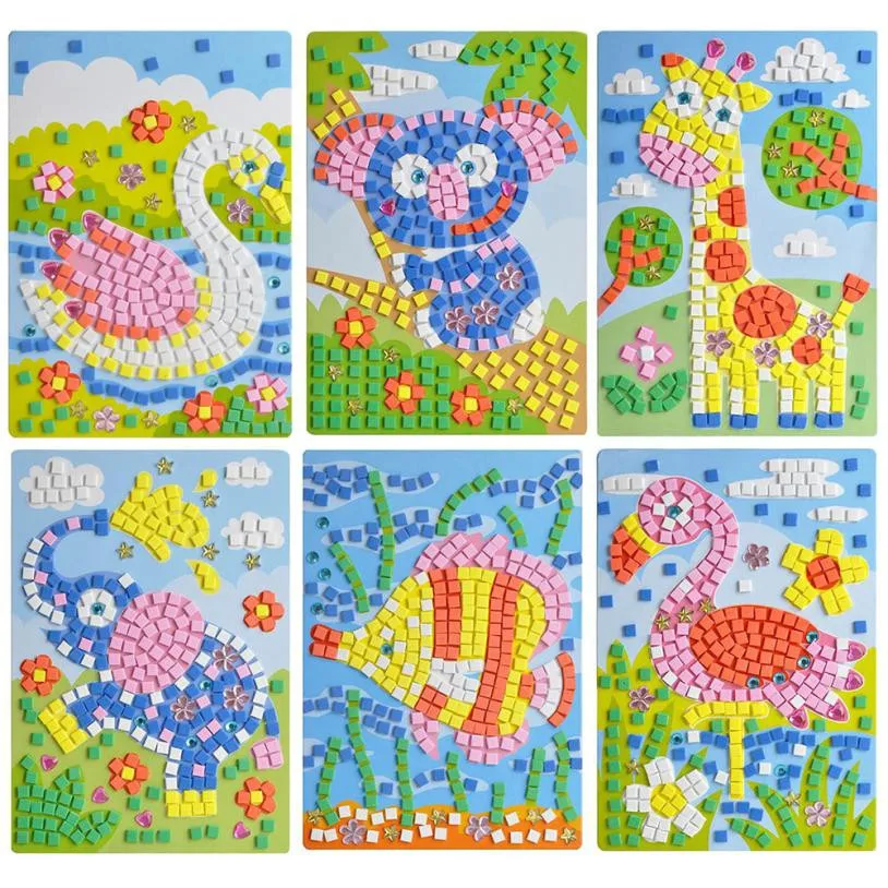 

3D Children Puzzle DIY Foam Mosaic Stickers EVA Cartoon Animal Birds Crystal Sticker Early Educational Toy Kids Birthday Gift