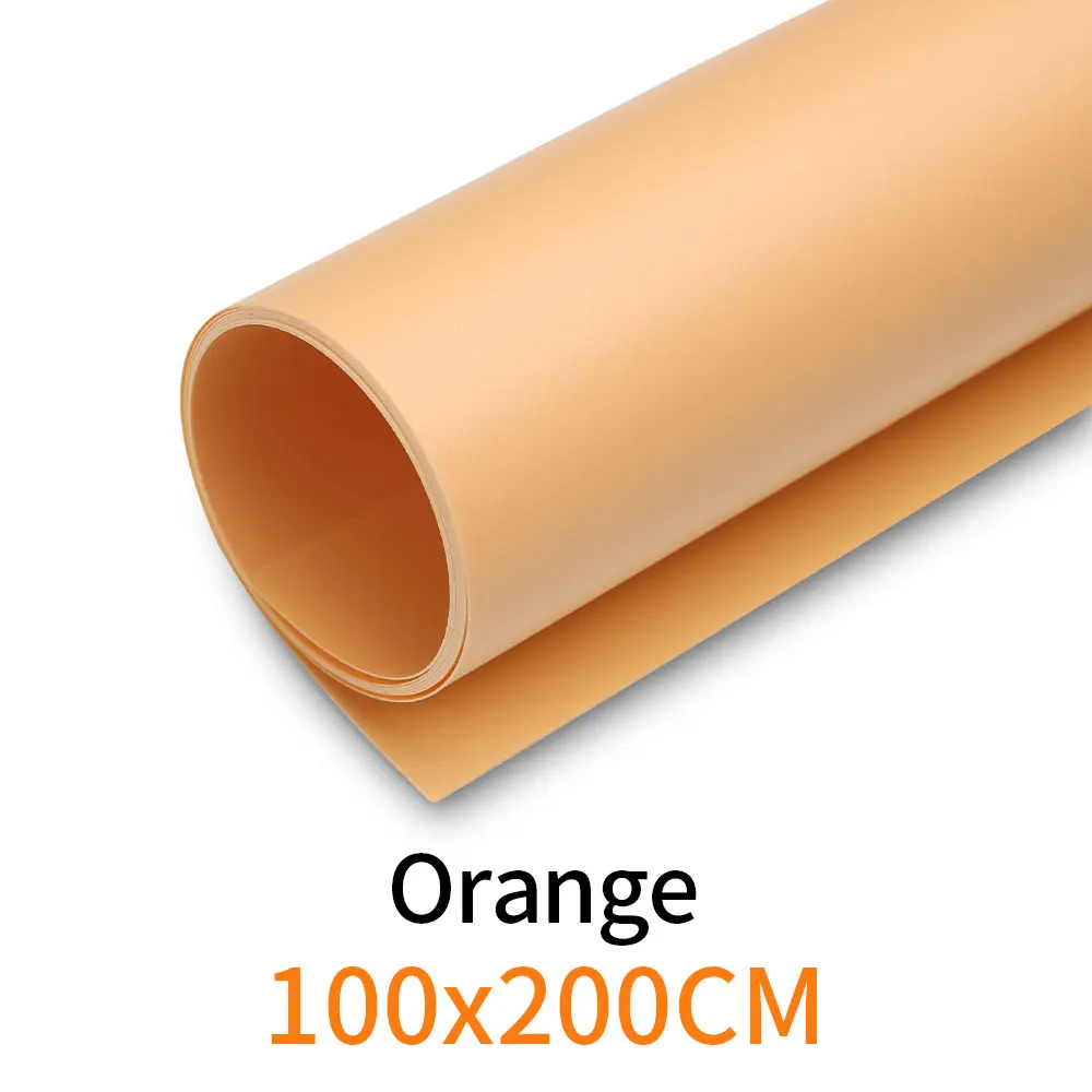 

Orange 100cm*200cm 39"*79" Orange Seamless Water-proof PVC Backdrop Background Paper for Photo Video Photography Studio