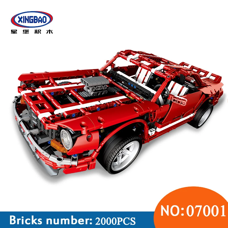 

XingBao 07001 2000Pcs Creative MOC Series The 2014 Muscle Car Set children Educational Building Blocks Bricks Toys For Children