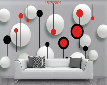 

beibehang Custom size Fashion Creative 3D Stereo Jewelry Flower Dandelion Black and White Circle TV Background Wall wallpaper