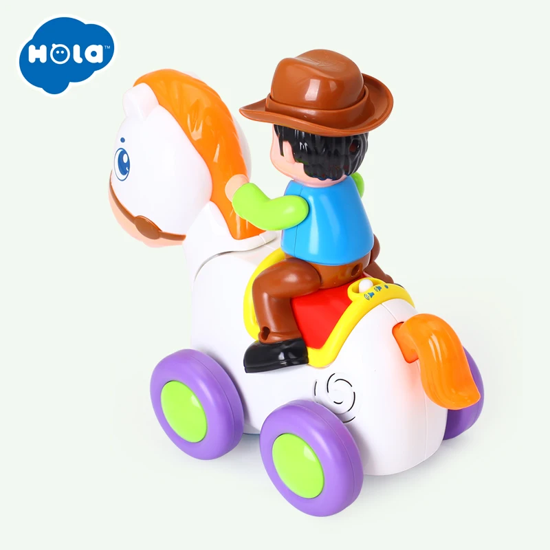 HUILE TOYS 838A Baby Toys Happy Racing Horse with Music & Lights Kids Crawl Styling Toy for Children 18 month+