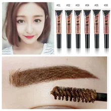 6 цветов натуральный стойкий для бровей Тонирующий гель черный коричневый цвет пигменты для бровей водостойкий крем для бровей крем красота