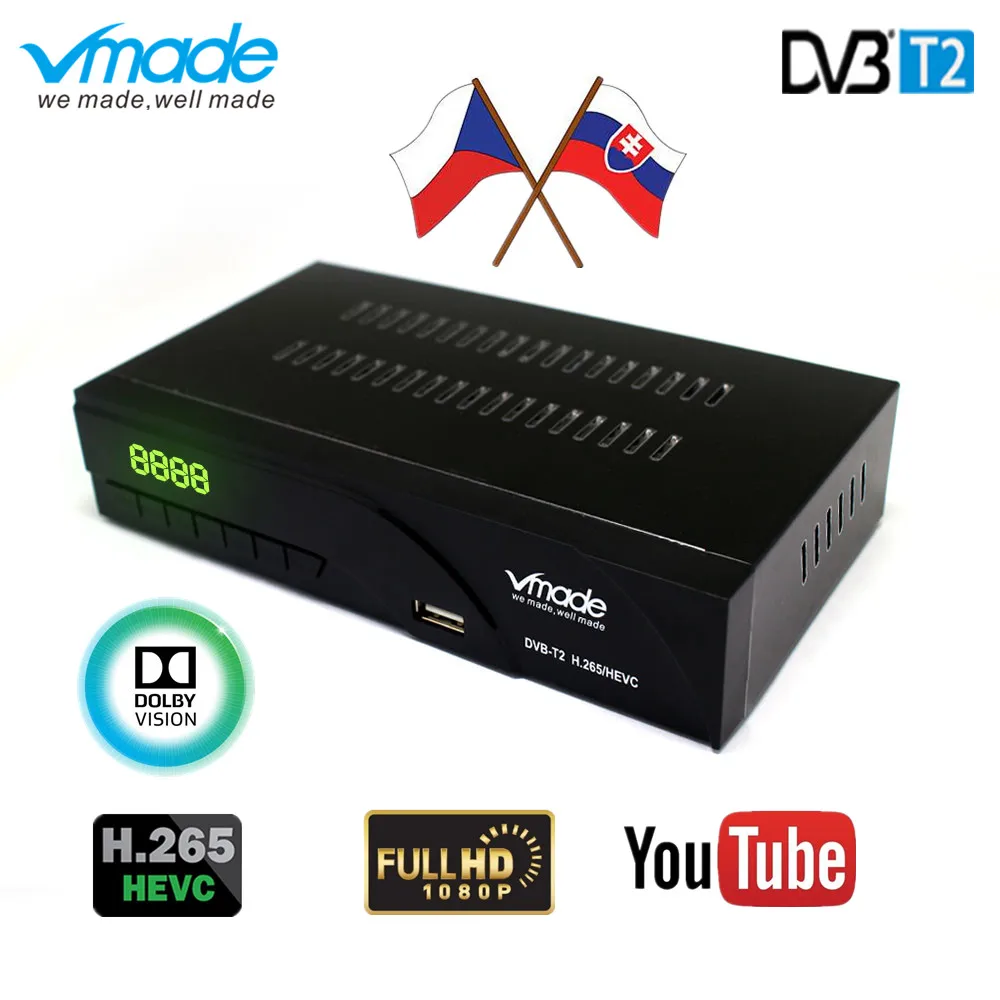 Специально для чешских DVB-T2/T встроенный RJ45 lan H.265/HEVC HD цифровой наземный приемник поддерживает Youtube Dolby DVB T2 tv