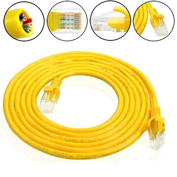 

Yellow External Outdoor Network Ethernet Cable Cat5e 100% Copper RJ45 1-30M #M