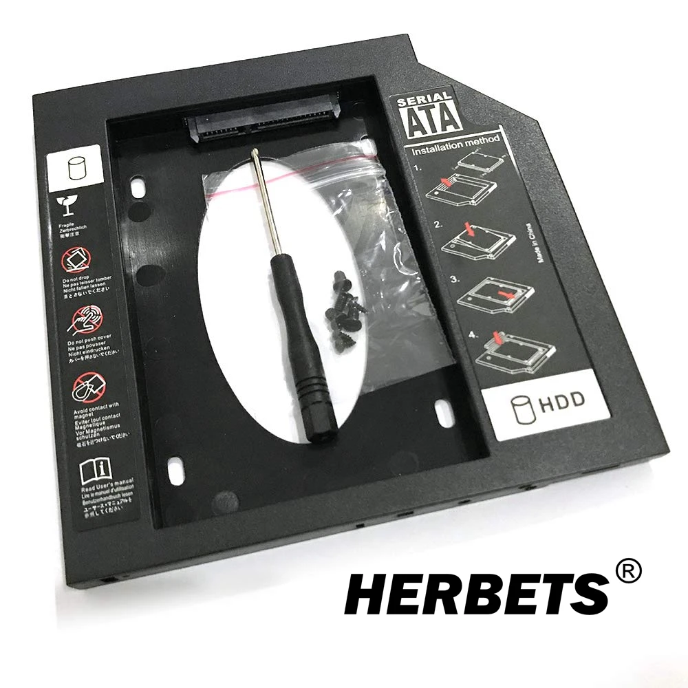 

SATA 2nd Second SSD/HDD Hard Drive Caddy Case Bracket Tray for 12.7mm/9.5mm Universal CD/DVD-ROM Optical Bay Size