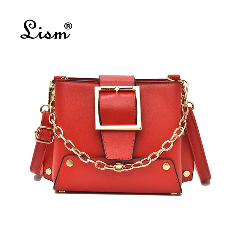 

Brand 2018 Women Shoulder Bags Fashion Pu Leather Women's Handbag Ladies Crossbody Bag Chains Belt Messenger Bag Design