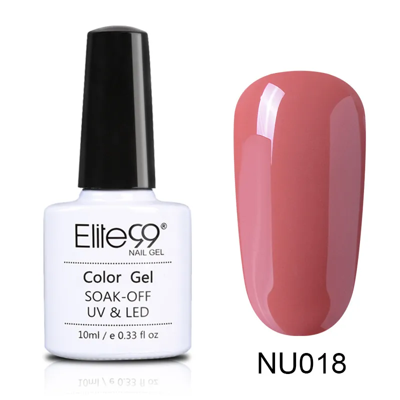 Elite99 10 мл телесный цвет серия лак для ногтей замачиваемый УФ светодиодный гель лак верхнее Базовое покрытие необходимое для дизайна ногтей Дизайн гель лак для ногтей - Цвет: NU018