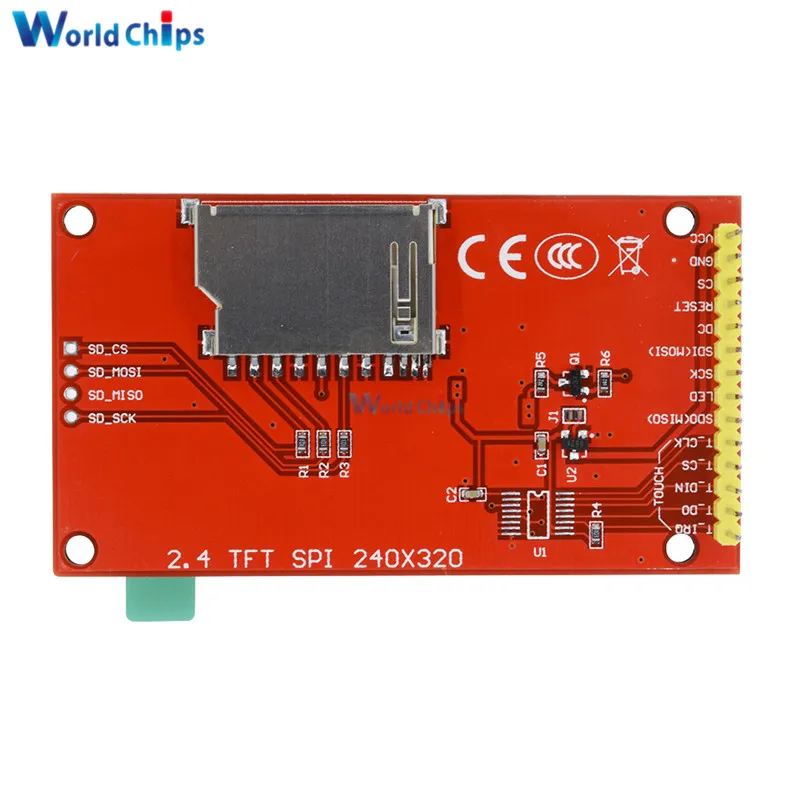 2," 2,4 дюйма 240x320 SPI TFT lcd модуль последовательного порта 5 В/3,3 В PCB адаптер Micro SD карта ILI9341 ЖК-дисплей белый светодиодный для Arduino