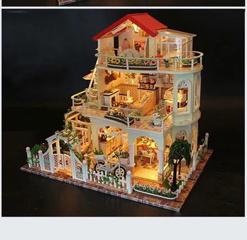 

3D Miniature dollhouse Furniture DIY Doll House Wooden diy doll house casa de boneca brinquedos dolls accessory kids toys