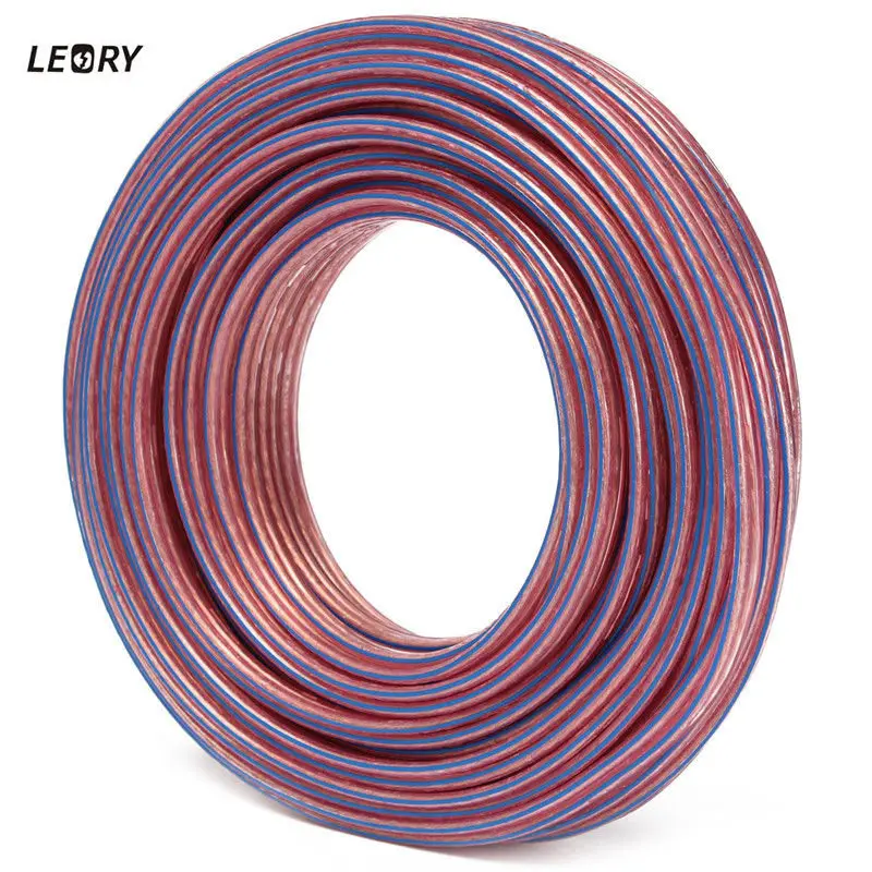 

LEORY 20M Loud Speaker Cable Audio Wire 99.99% high Purity Oxgen Free Copper Conductor Cord 2x0.75 Square Millimeter