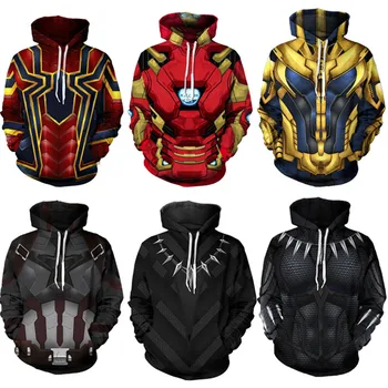

Avengers Infinity War Iron Spider Hoodie Sweater Coat Spiderman/Black Panther/iron Man hero Cosplay Costume