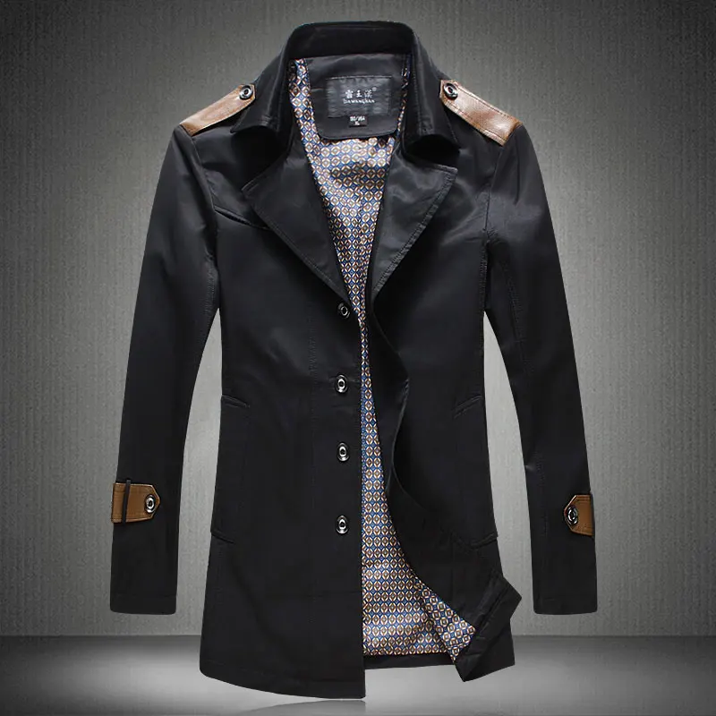 Trench coat men long veste homme overcoat mens jackets and