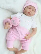 22inch Soft Silicone Reborn Baby Realistic Sleeping Girl Dolls Playhouse Toy Women Educational Treats