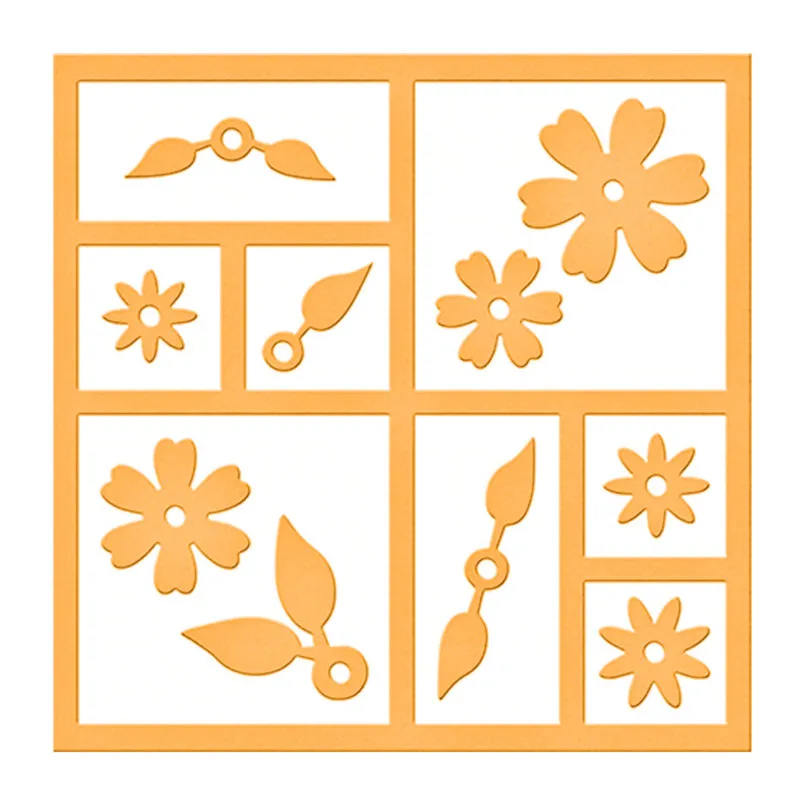 

YaMinSanNiO 3D Flowers Frame Dies Background Metal Cutting Dies Scrapbooking Embossing Stencils Decoration Paper Cards Template