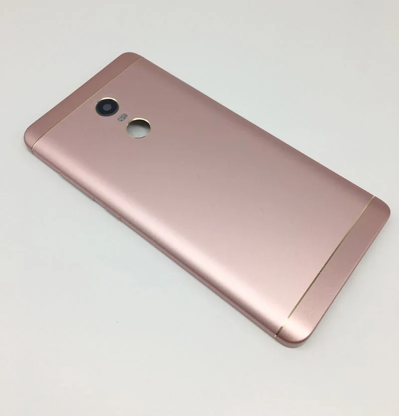 Металлический чехол на заднюю панель для Xiaomi Redmi Note 4X, крышка батареи с боковыми кнопками, крышка камеры 32 Гб(Snapdragon 625 - Цвет: Back Cover pink