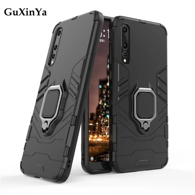 Guxinya Phone Cases For Huawei P20 Pro Case Luxury Armor Magnetic Ring Cover Plus / Funda | Мобильные телефоны и