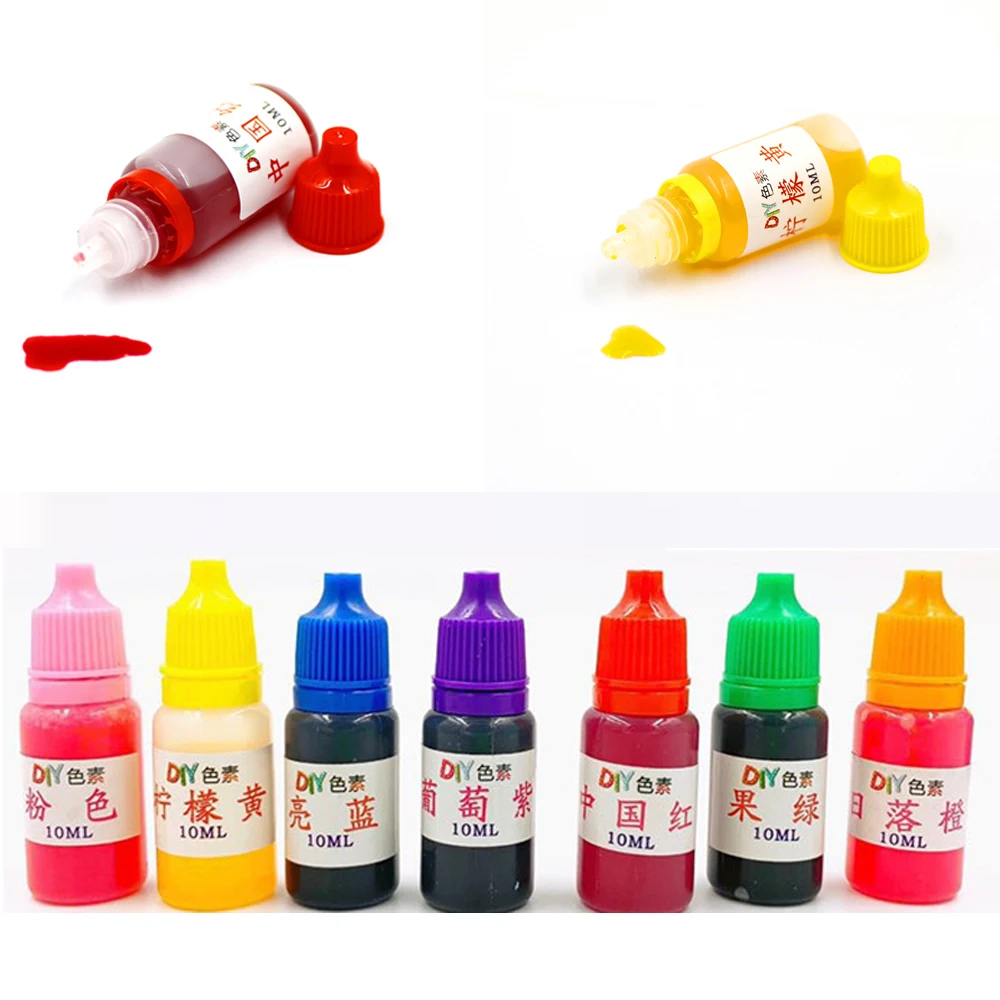 

10ml Pigment Dye Colorant Set Addition in Slime DIY Glitter Powder Filler Pigment Decor Toys Interactive Fluffy Slime Supplies