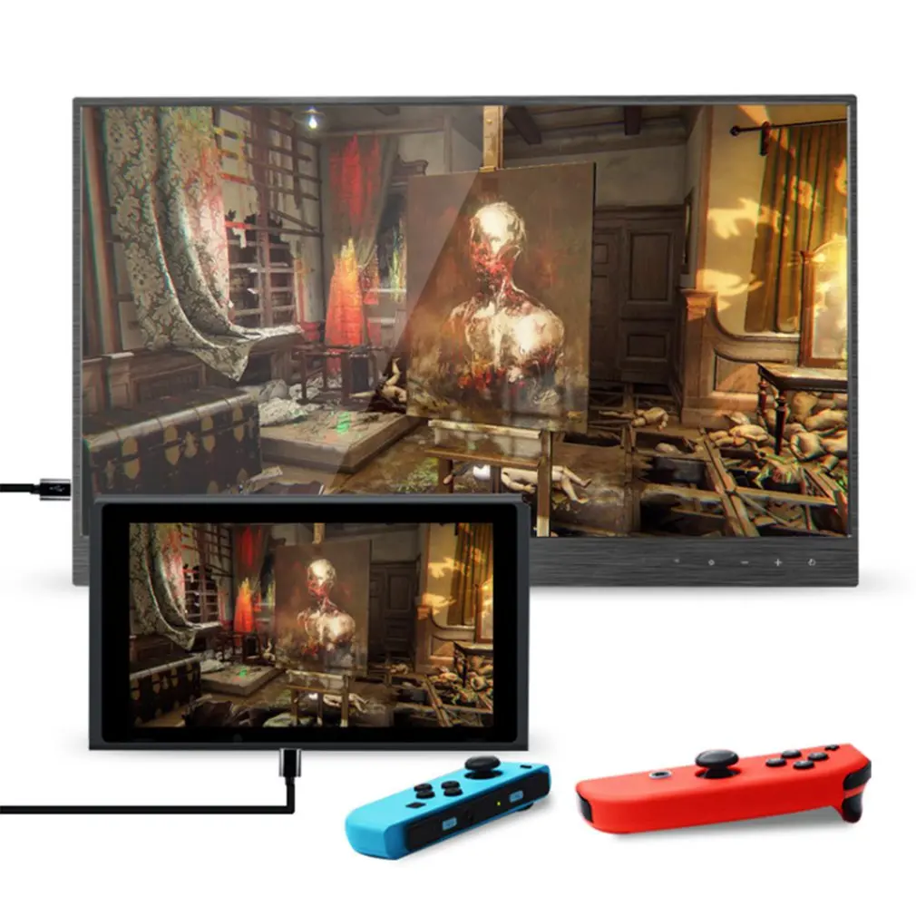 

DQ6 15.6 inch LCD Monitor HD Portable Display PC HDMI 1080P Touchscreen Type-C Display Monitor for PS4/XBOX/Switch/PC/Android