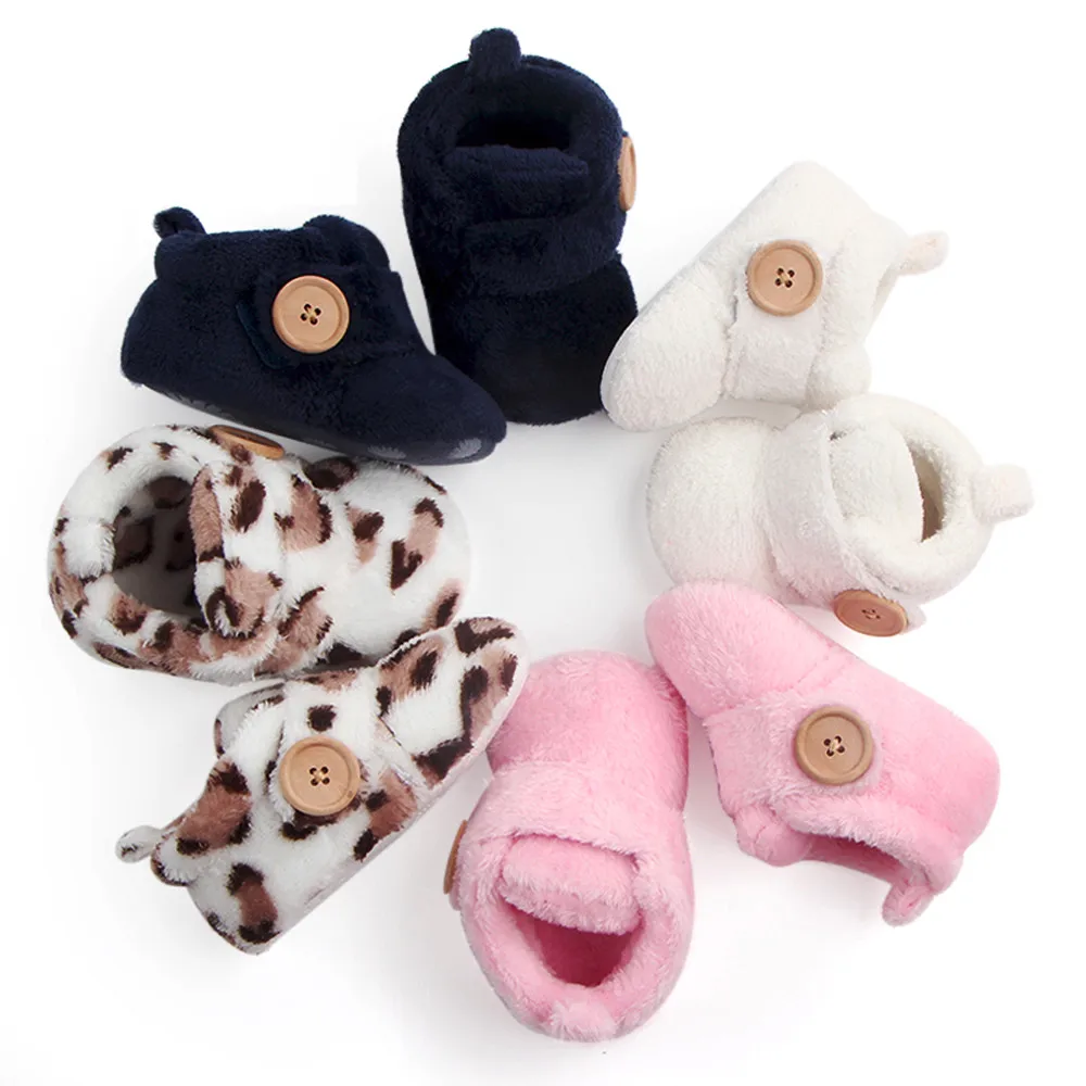 

Newborn Baby Flock Shoes Lovely Toddler First Walkers Baby Shoes Round Toe Flats Soft Slippers Soft Baby Shoes For Girls