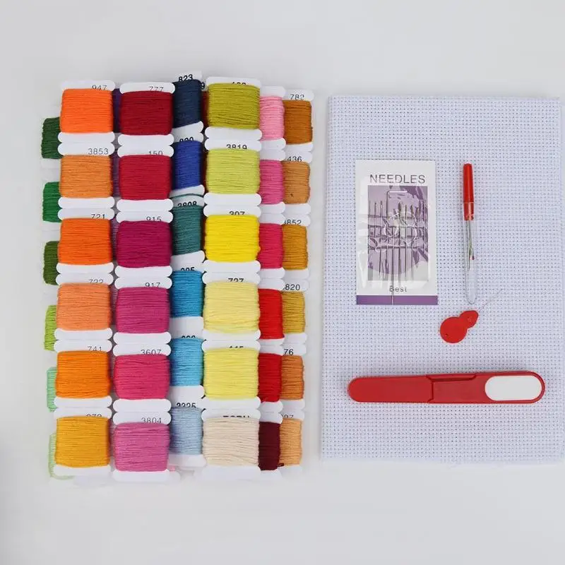 60/72/62 Colors Cross Stitch Sewing Kit Tools Cotton Embroidery Thread Skeins Craft Work Home Decoration Household Sewing