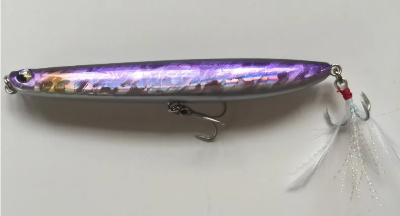 1 Ufishing плавающая рыболованя приманка карандаш приманка 12 см 19 г литая жесткая наживка 6# перо Крючки Бас щука приманки 1 шт./партия - Цвет: 1