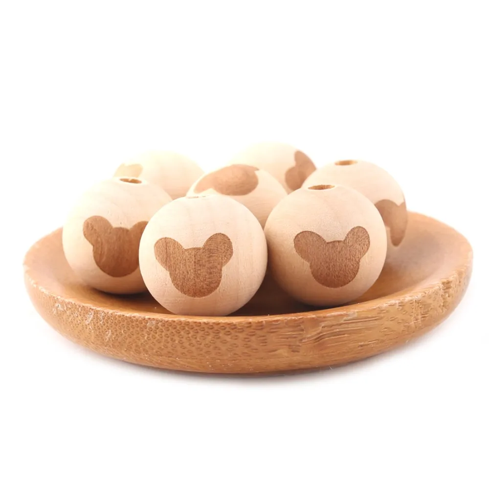 40 шт. деревянный медведь бусины DIY аксессуар для браслета цепочки и ожерелья декоративные зубцы из древесины игрушки маленьких детей еда