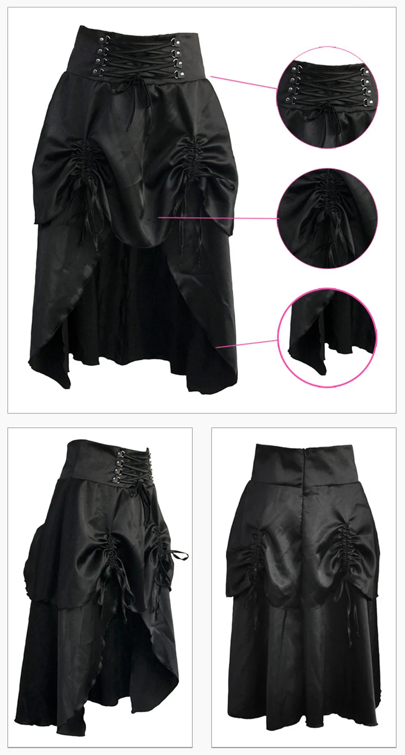 6XL черная Цветочная Кружевная и атласная юбка русалки викторианская готическая юбка размера плюс стимпанк юбки для женщин соответствующий сексуальный корсет