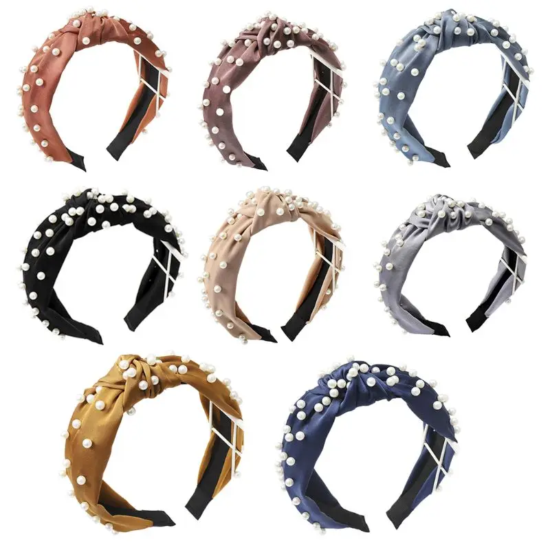 

Fashion Simple Pearl Knotted Headband Women Girls Charm Headwear Beauty Hair Accessories Jewelry New Gifts