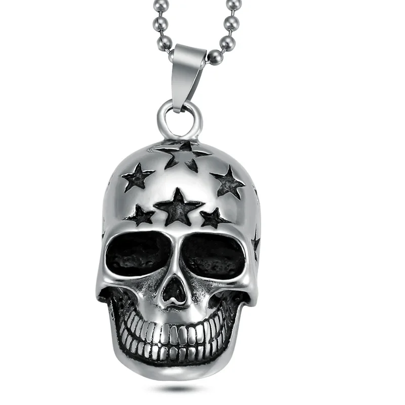 New Fashion Stainless Steel Skull Head Necklaces & Pendants For Men