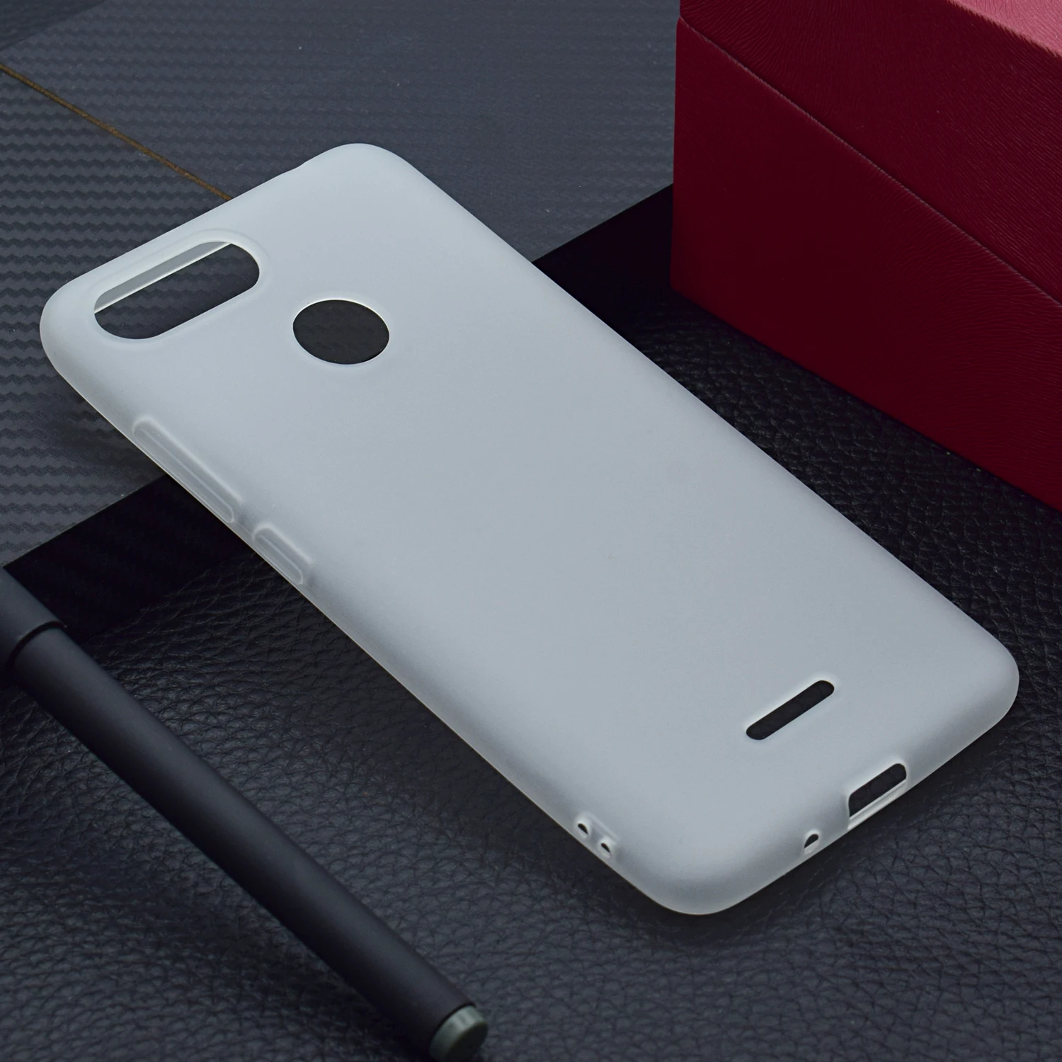 Однотонный чехол Sunjolly для Redmi 6 мягкий силиконовый из ТПУ розового и синего цвета