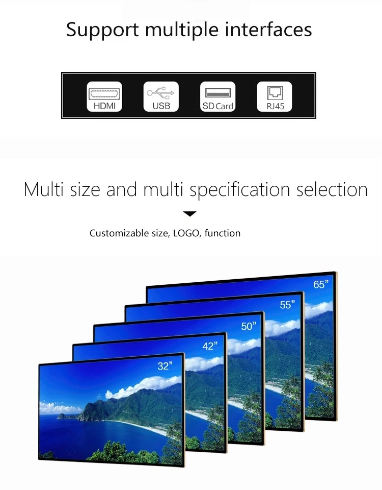 43 дюймов Windows I5 настенный цифровой рекламный плеер Тотем сенсорный экран вывески монитор