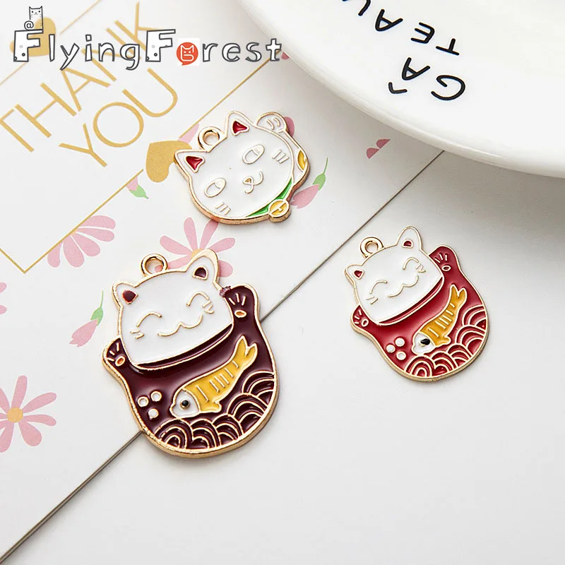 

Flyingforest 2019 Rich Cute Cat Bag Charm Women And Men Accessories Jewellery Couple Christmas New Year Gift Men Jewelry 1pcs