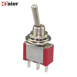 100 шт. mts-102 переключатель тумблера spat 6 мм 3A 250VAC 6A 125VAC 3Pin ON-ON Мини-фиксатор для гитарной педали