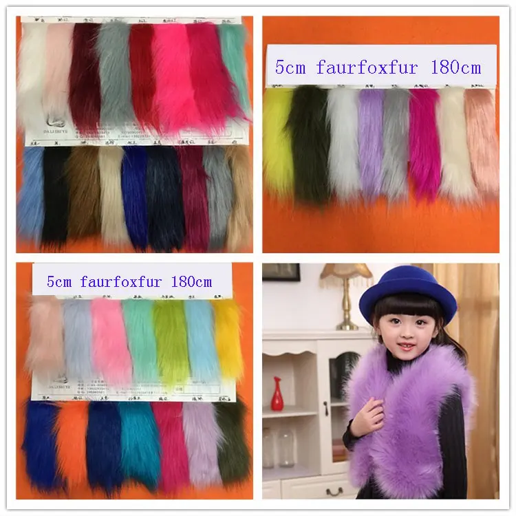 

Factory direct batch artificial plush large fur imitation fox fur fabric 50MM plush clothing collar fabric