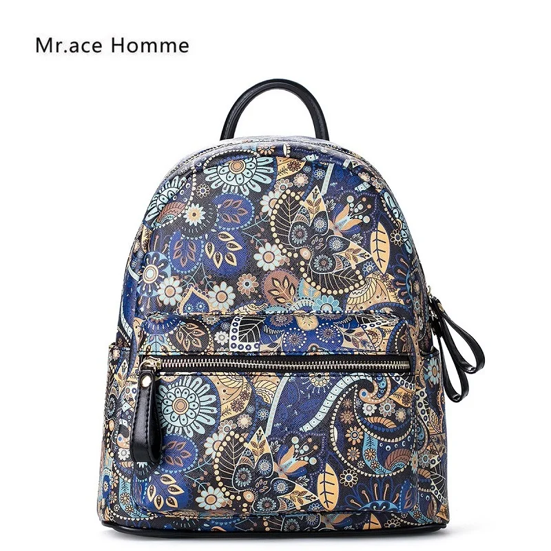 0 : Buy Top Grade Brand Backpacks Ladies Floral Printed Backpack Shoulder Bags for ...