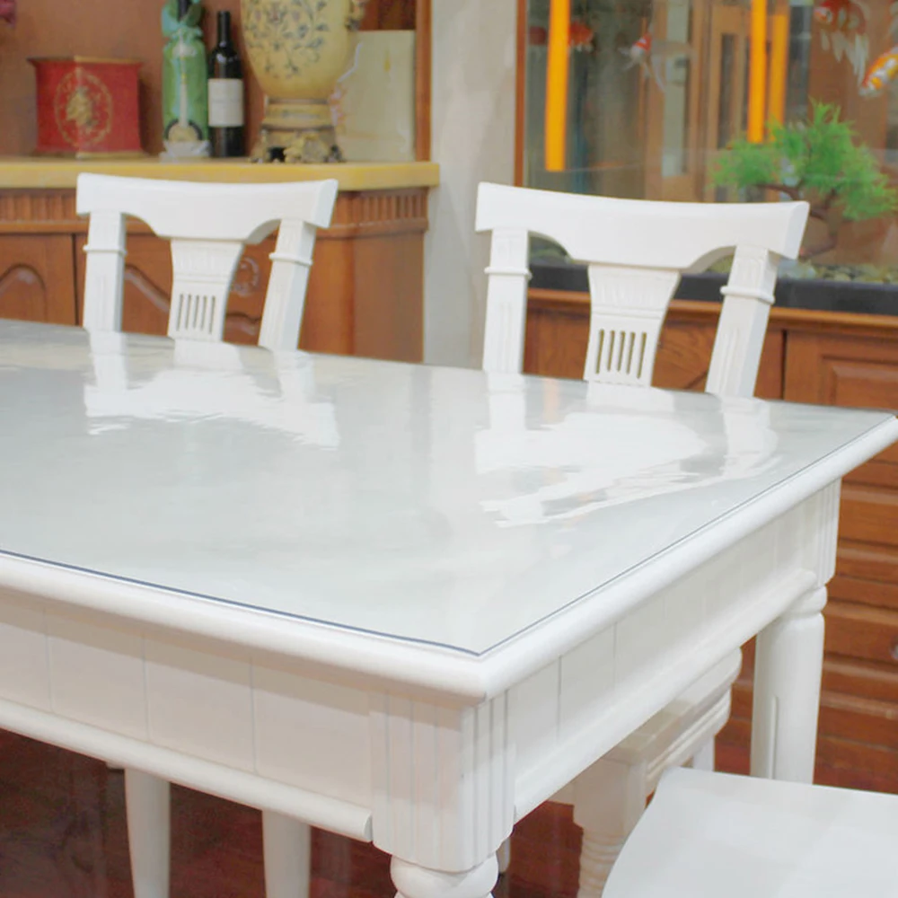 PVC Transparent Soft Glass Crystal Plate Plastic Tablecloth Table Mat