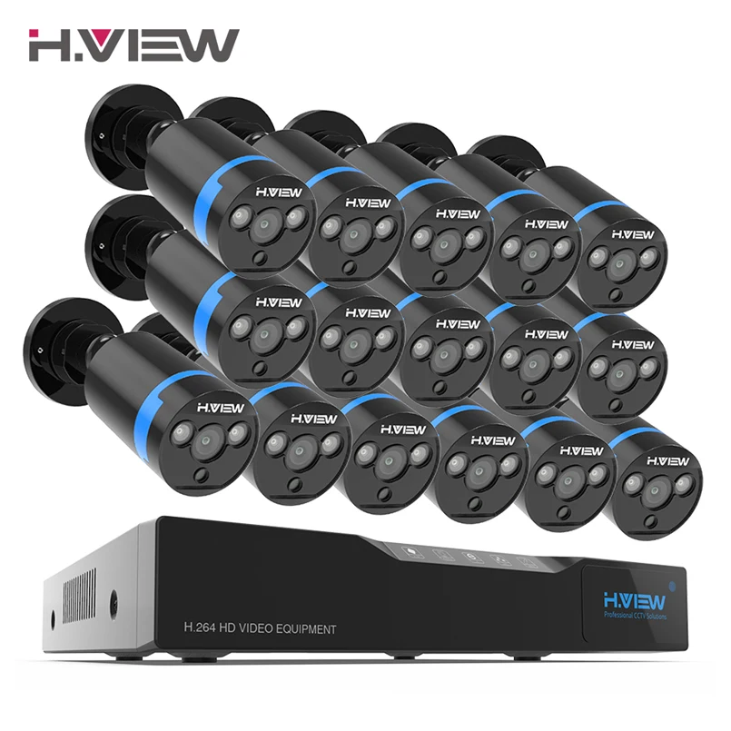 Goede H. view 16CH Surveillance Systeem 16 1080 p Outdoor Security Camera 16CH CCTV DVR Kit Video Surveillance iPhone Android Remote View