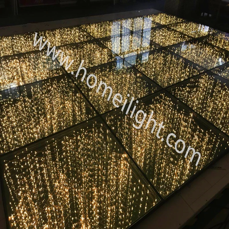 

3D Infinity Golden Starry Dance Floor for party event show