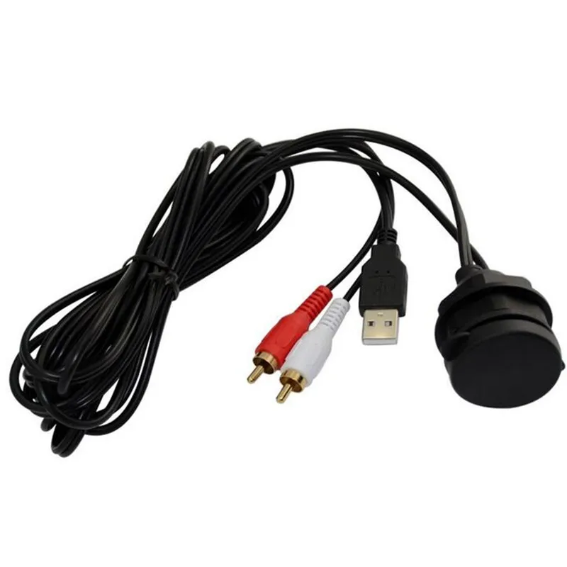 Car Dash Mount Installation 3.5mm 2RCA USB AUX Data Charging waterproof Cable