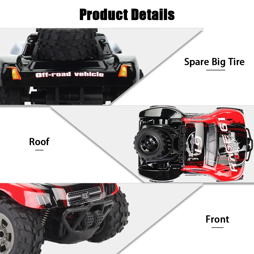 KY 1885A 2 4 GHz 1:18 2WD Big Wheel RC Car Off Road King Short High speed Remote Control Toy для детей