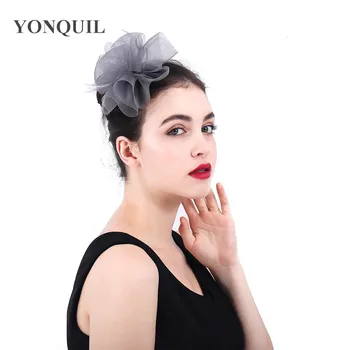 

Nylon vinage women headwear tulle fascinator hat ladies bride elegant party headdress chuch hair accessories tulle chic headwear
