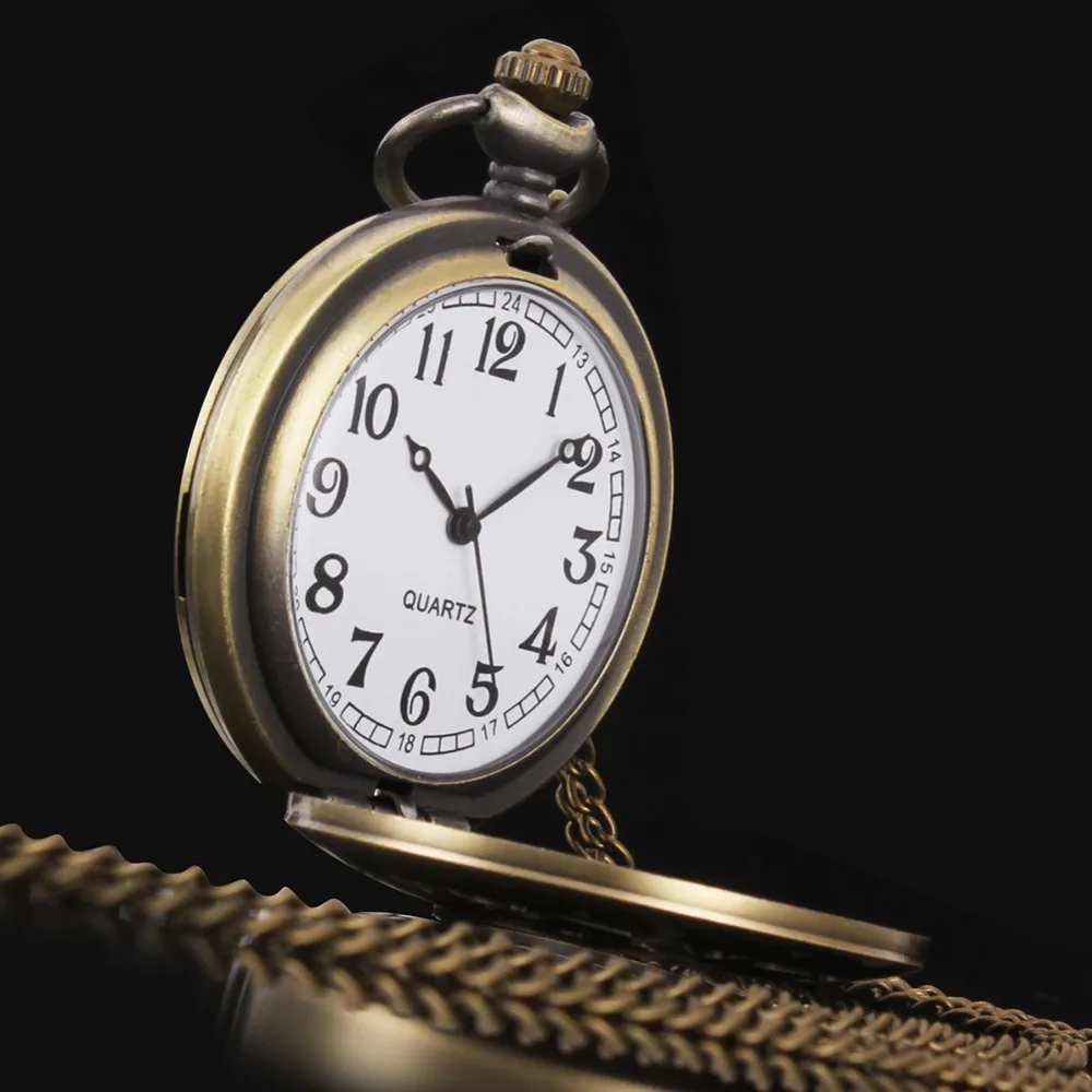 Горячая Распродажа, ретро Алиса в стране чудес тема Бронзовый кварцевые карманные часы Винтаж пентаграмма ФОБ часы Рождественский подарок