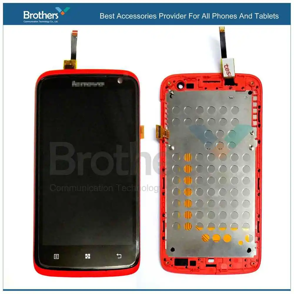 LEN0034 Black Red Original Full LCD Display Touch Screen Digitizer Assembly With Frame Replacement Repair Parts For Lenovo S820- (2)