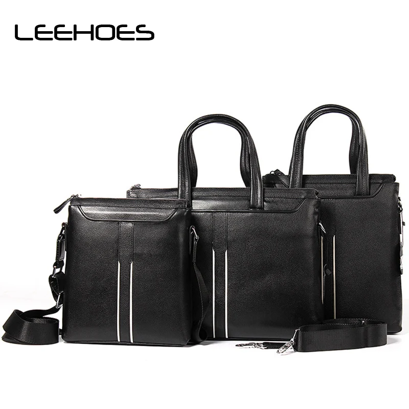 2017 Male Genuine Leather Small Handbag Small Medium Large Set Vintage