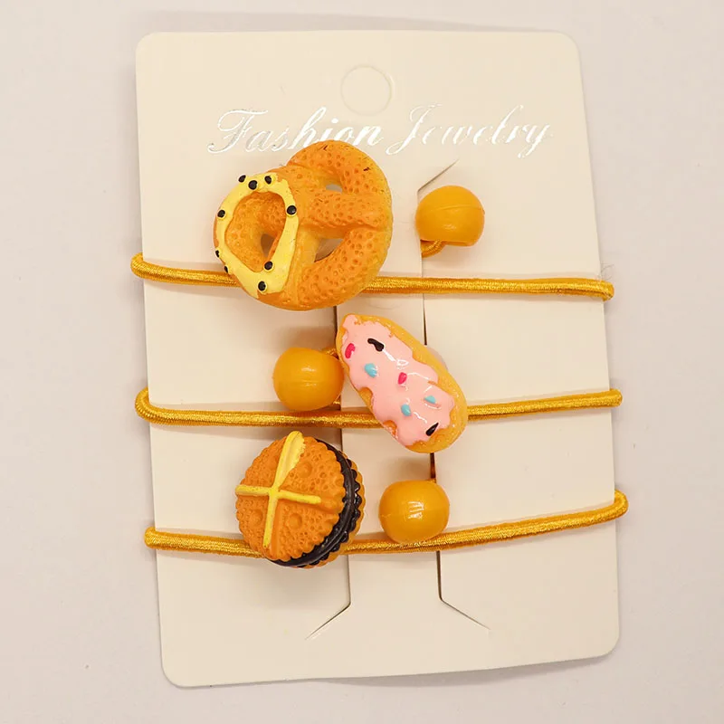 

3PCS Kinds Of Bread Children Headwear Elastic Hair Bands Princess Hair Ropes Kids Headdress Girls Hair Accessories Baby Headband