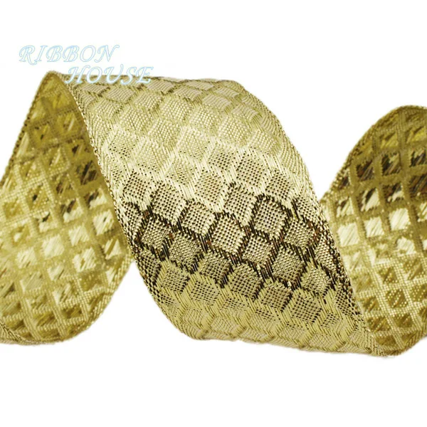 40 мм золото полиэфирные ленты Рождественские упаковочные ленты высокого качества Высокое качество квадратов - Цвет: 1