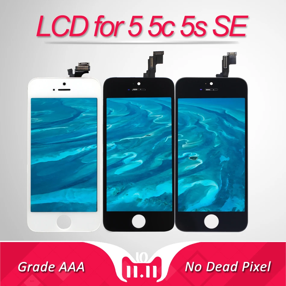 

Black/White Assembly LCD Display Digitizer for iPhone 5s AAA Quality LCD Touch Screen for iPhone 5 5c SE 6 No Dead Pixel