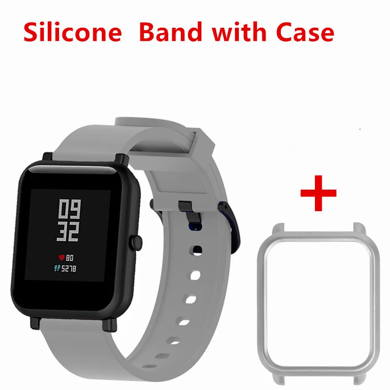 AMAZFEEL 20 мм силиконовый ремешок с тонким чехлом для xiaomi Huami Amazfit bip сменный Браслет